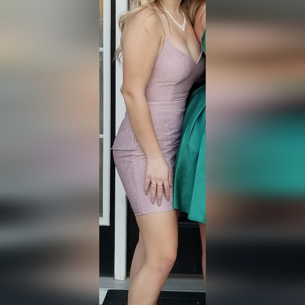 Amarra pink sparkly formal dress